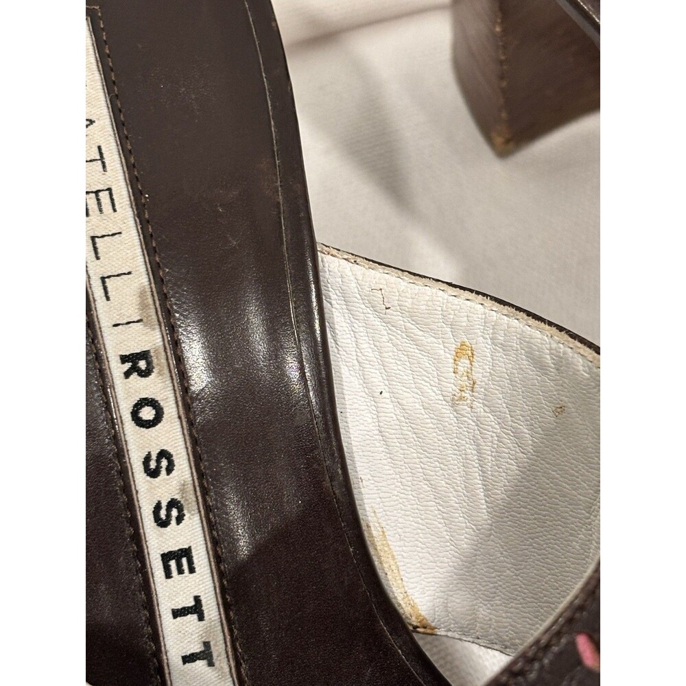 Fratelli Rossetti Brown Leather Mule Sandals Block Heel Made in Italy EU 36 - Picture 9 of 10